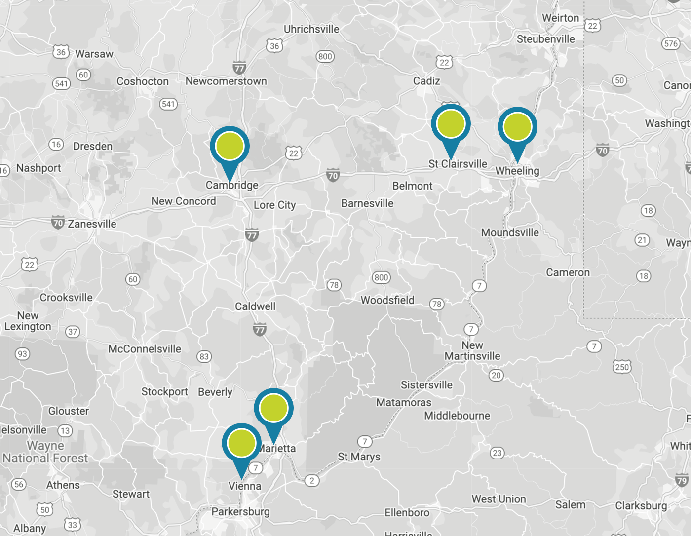 map of Perry locations